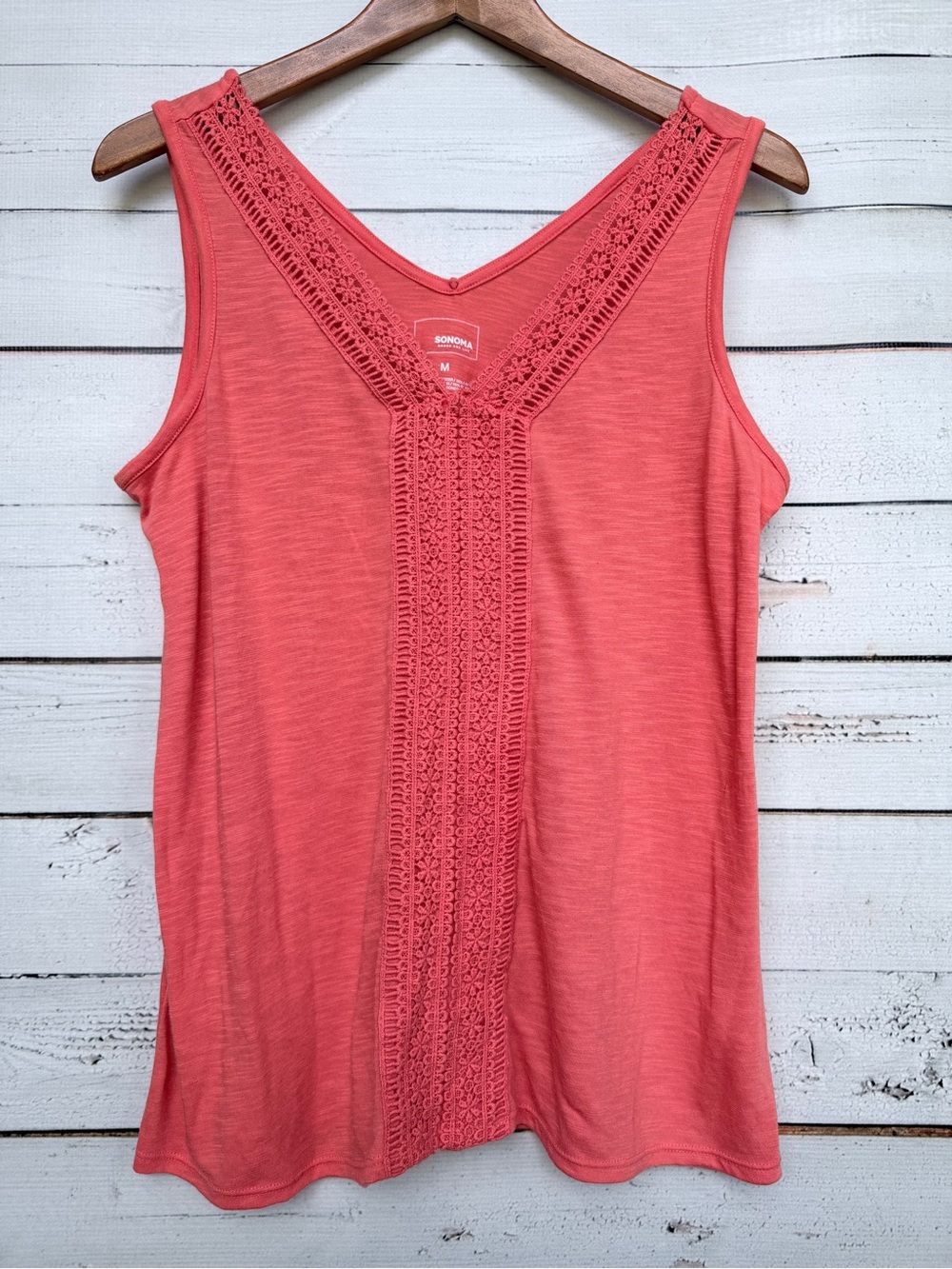 Sonoma Goods for Life Lace Trim V-Neck Tank Top - Medium